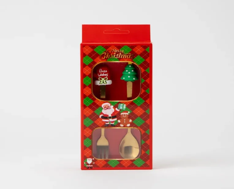 Набір з 2 десертних приборів «Merry Christmas» (ложка та виделка)